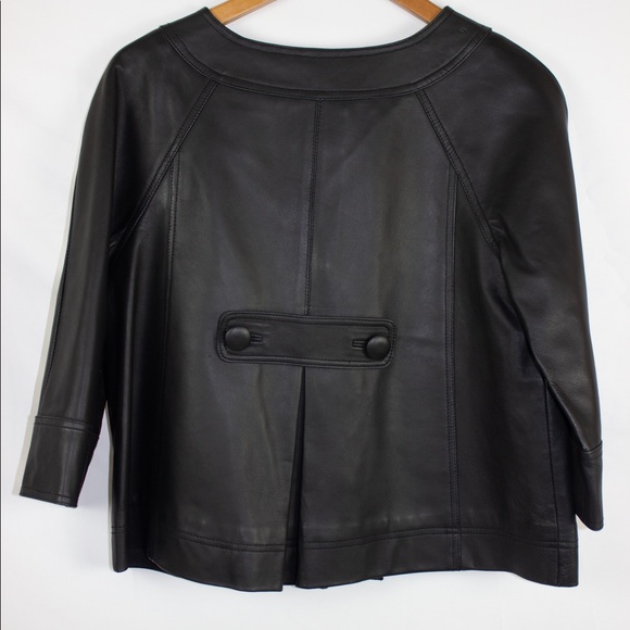 Kenar Size 10 Black Cropped Leather Jacket - Picture 5 of 5